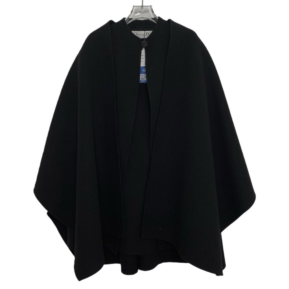 Dior black cashmere cape coat